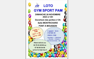 Loto Gym Sport PAM - 26 Novembre 2023