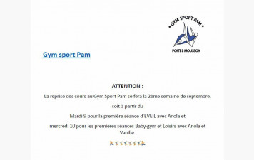 Infos reprise Eveils - Loisirs - Baby 2025-2026