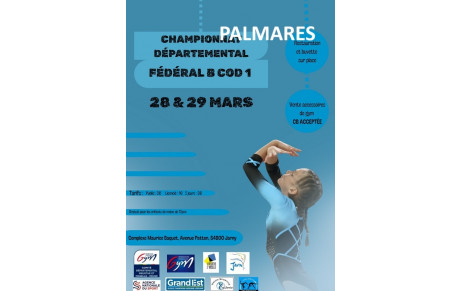 Palmares GAF 54 - COD 1 Fed B - Jarny - 28 &amp; 29.03.2026